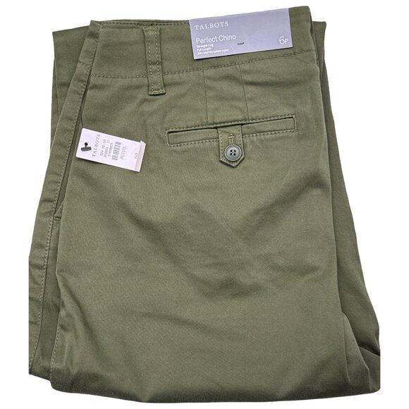 Talbots Perfect Chino Petite Straight Leg Pants Navy Brown Olive NWT Stretch - Picture 4 of 13